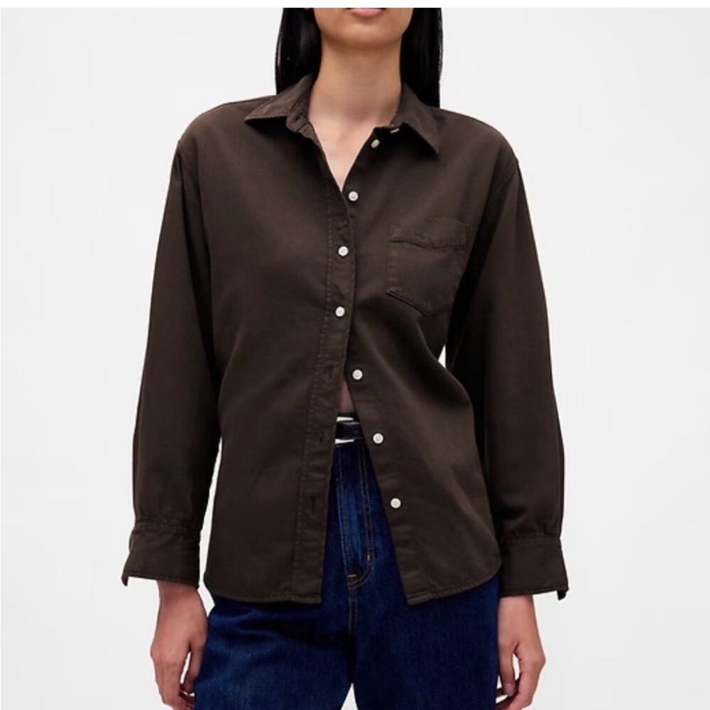 GAP Dark Brown Button-Down Shirt